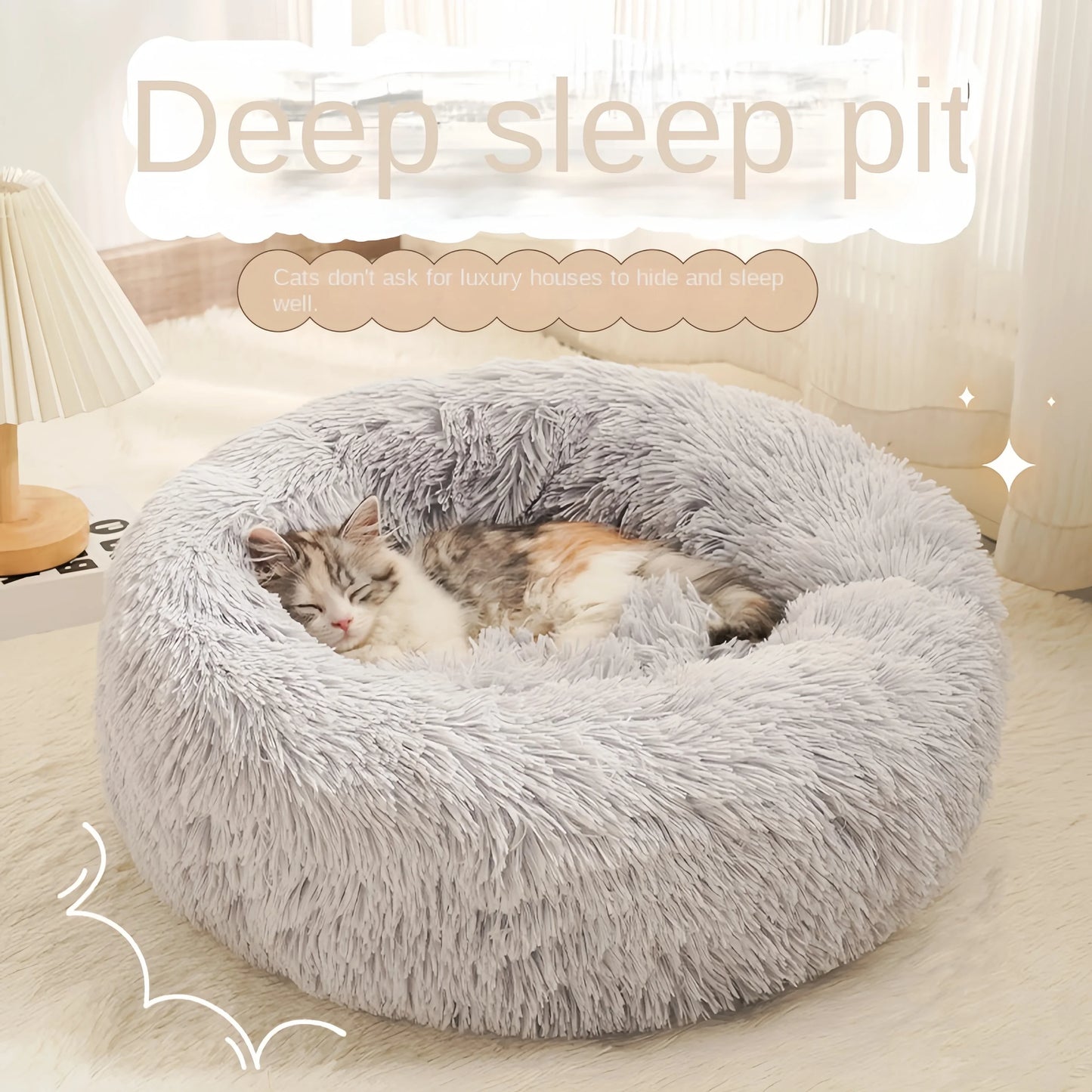 Pawsational™ Plüsch-Katzenkorb Bett